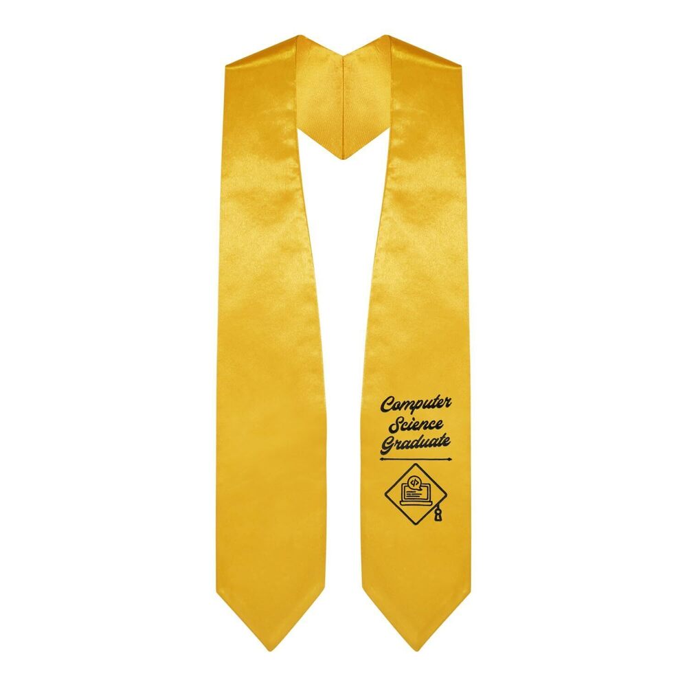 9610 Computer Science Graduate Stole With Classic Tips - Unisex Adult - 62”